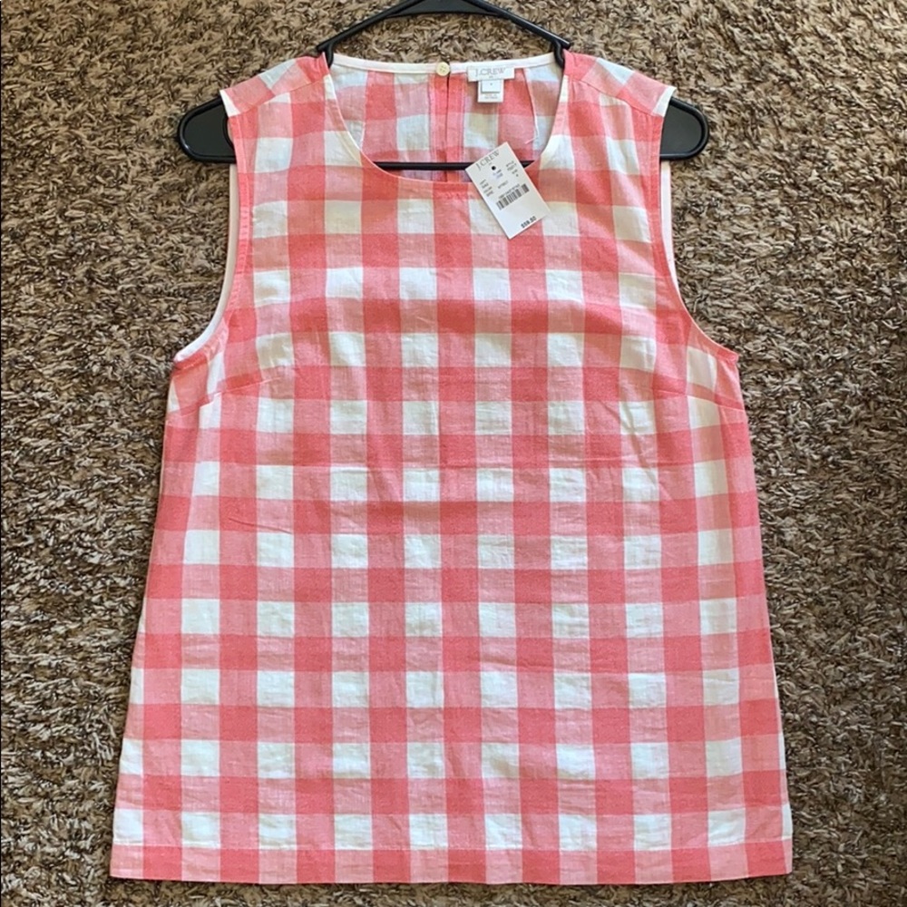 JCrew red/white checked tank